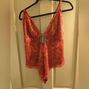 New Avid Love XXXL maroon lace romper